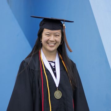 Graphic design graduating senior Bethany Trang is 